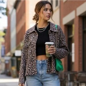 New! Joie Leopard Print Button Up Cardigan Size Small